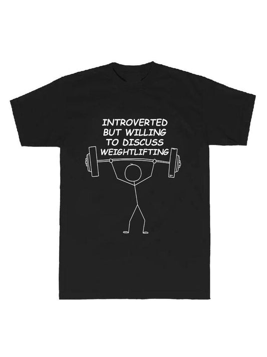 Introverted But Willing to Discuss Weightlifting Simple Style Gym T-shirt